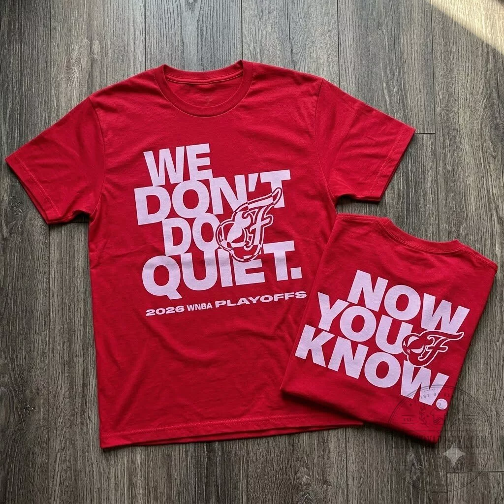 Indiana Fever WE DON’T DO QUIET 2026 WNBA PLAYOFFS Graphic Tee Shirt Giveaway 3 Indiana Fever WE DON’T DO QUIET 2026 WNBA PLAYOFFS Graphic Tee Shirt Giveaway