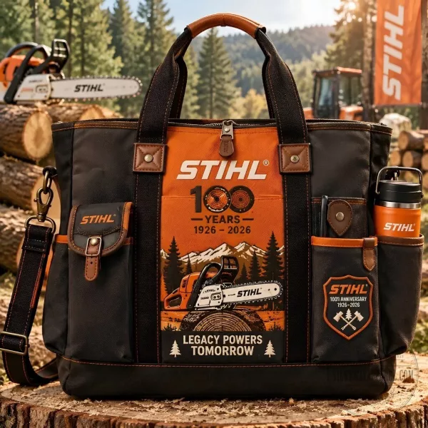 STIHL 100 Years Anniversary Tote Bag Canvas Backpack Black Orange 1926-2026
