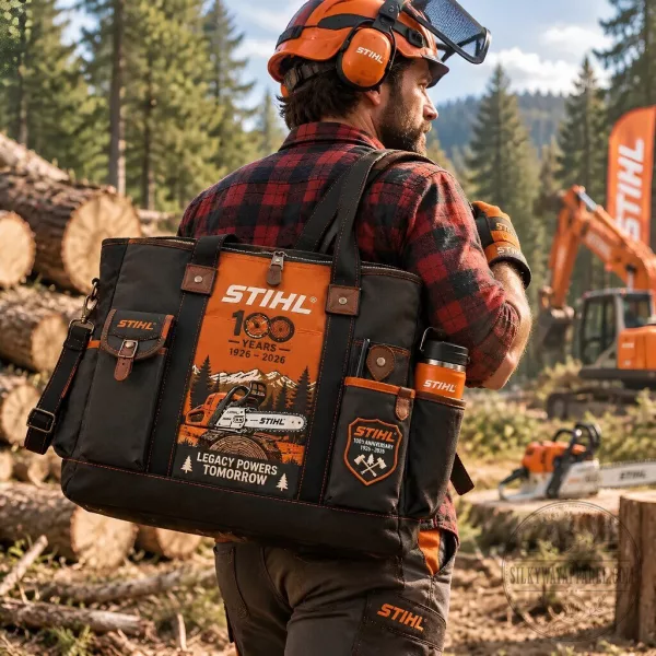 STIHL 100 Years Anniversary Tote Bag Canvas Backpack Black Orange 1926-2026