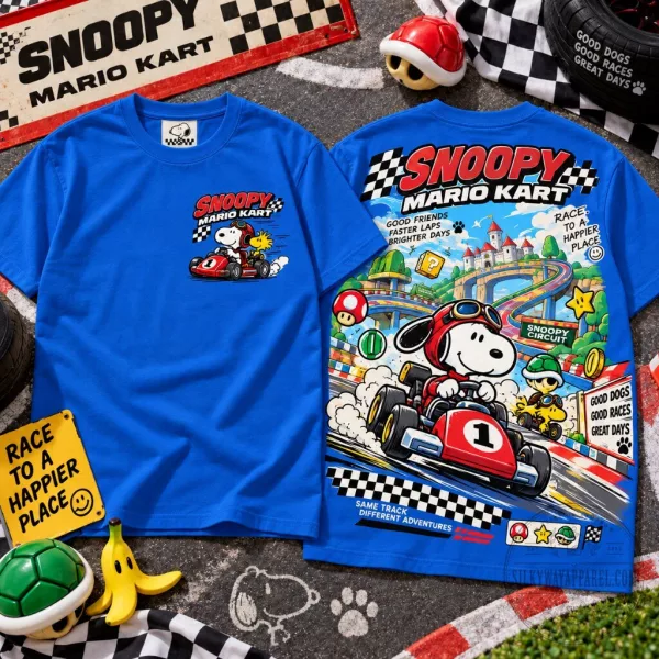 Snoopy Mario Kart Graphic T-Shirt 6 Snoopy Mario Kart Graphic T-Shirt