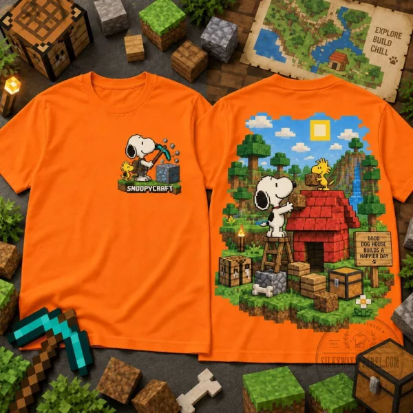 Snoopy Minecraft Graphic T-Shirt 5 Snoopy Minecraft Graphic T-Shirt