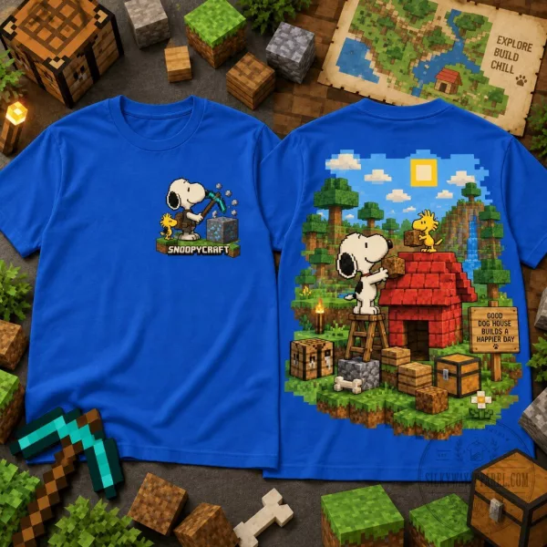 Snoopy Minecraft Graphic T-Shirt 7 Snoopy Minecraft Graphic T-Shirt