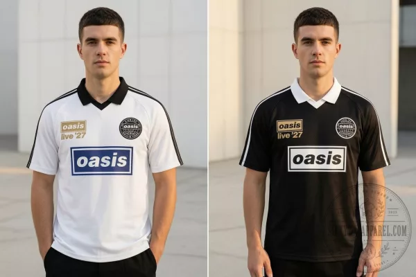 Oasis Live 27 World Tour 2027 Vneck Polo Jersey Shirt Black or White Version 3 Oasis Live 27 World Tour 2027 Vneck Polo Jersey Shirt Black or White Version